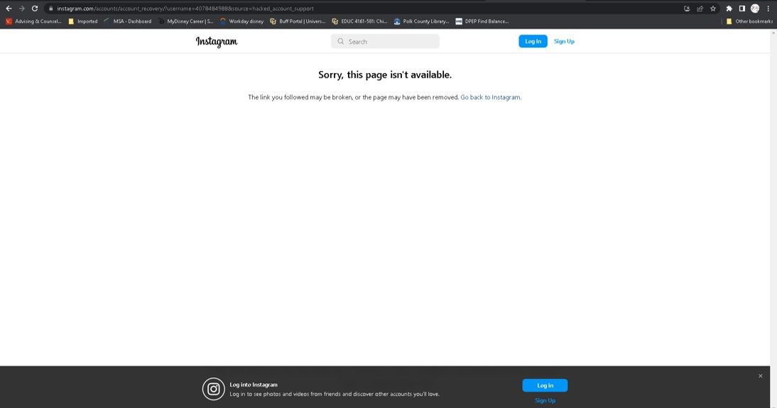 @instagram The link to get back into a locked or hacked account is broken. Problem appears across iOS, PC and on Android. Here's a screenshot as the only way to report issues is through that broken link.