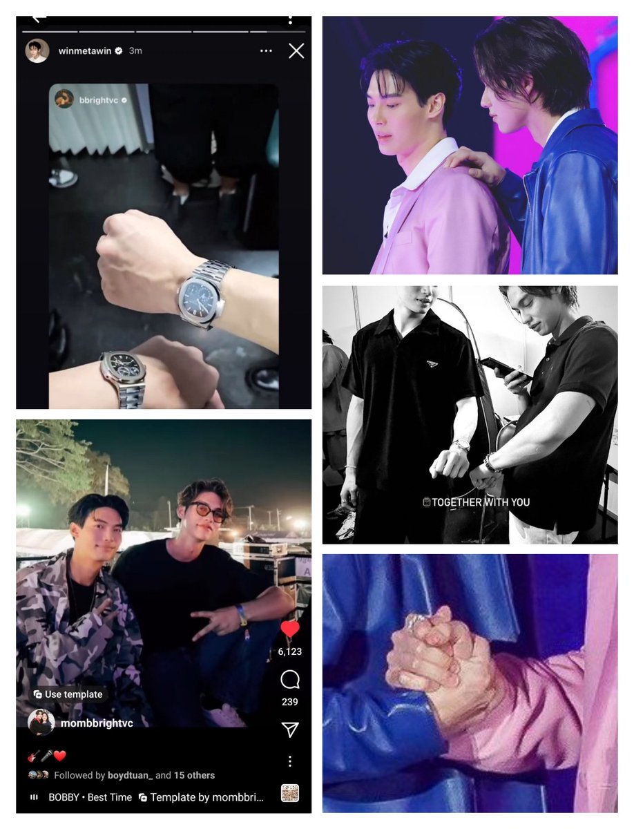 Both agreed to post their couple watch, wore same black shirt, seen wearing couple rings & couple bracelets,during offcam,sits 2gthr,touchy&clingy,nvr apart,always in their own world,same heart, same mind, same feelings,samelove for 
e/o Still.. 🌞🐰.#BrightWin