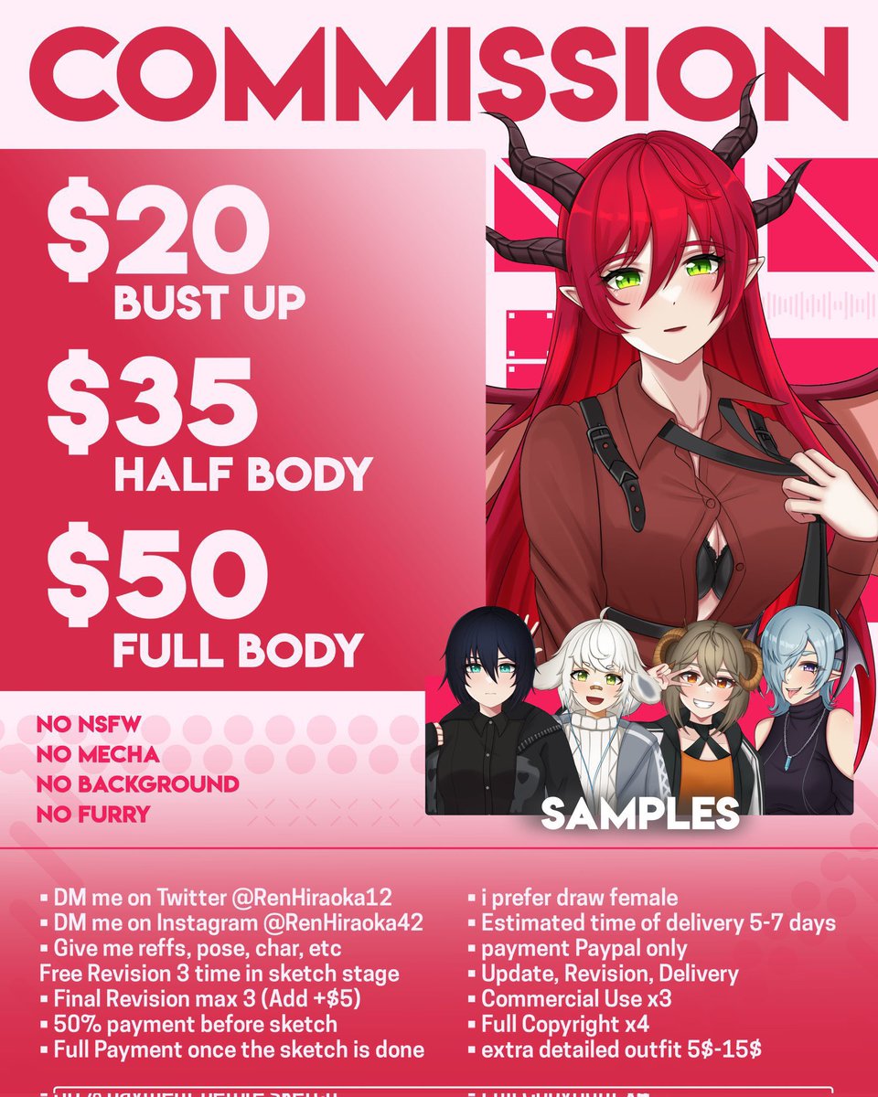 RenHiraoka12's tweet photo. (Retweets are really appreciated!)
Open Commission don't hesitate to ask me anything on my DM
Thank you very much
#commissionsopen #commissions #illustration #digitalart #Artcommission #animecommission #opencommission #Anime #Vtuber #Hololive #VTuberUprising #VtuberModelPNG https://t.co/eKa0iGp7FV