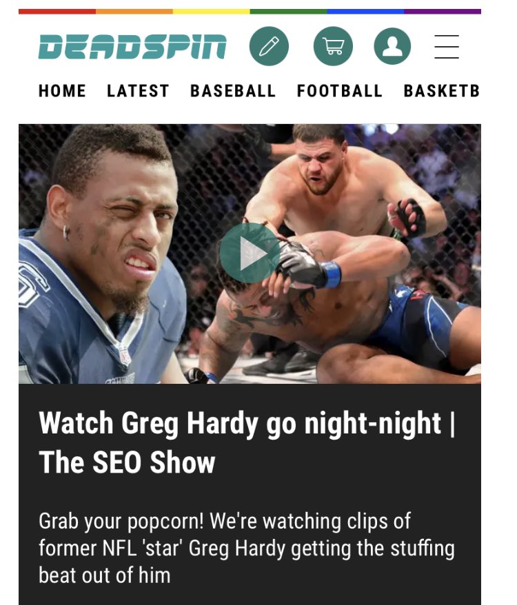 carronJphillips's tweet photo. I decided to dedicate this week’s episode of #theSEOshow to #GregHardy…which means it’s just me showing y’all clips of him rightfully getting his ass whooped by men.

Tune in.

Press play.

🎥▶️

@Deadspin
https://t.co/6jQrzXVxml https://t.co/bdSaF3Y4Mn