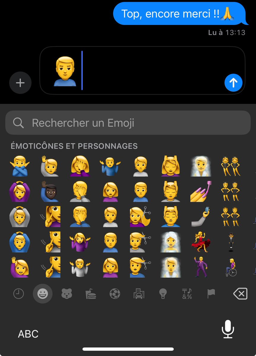 Considéré comme mon nouvel #emoji qui boude sur #iphone 

Merci #apple 🤌