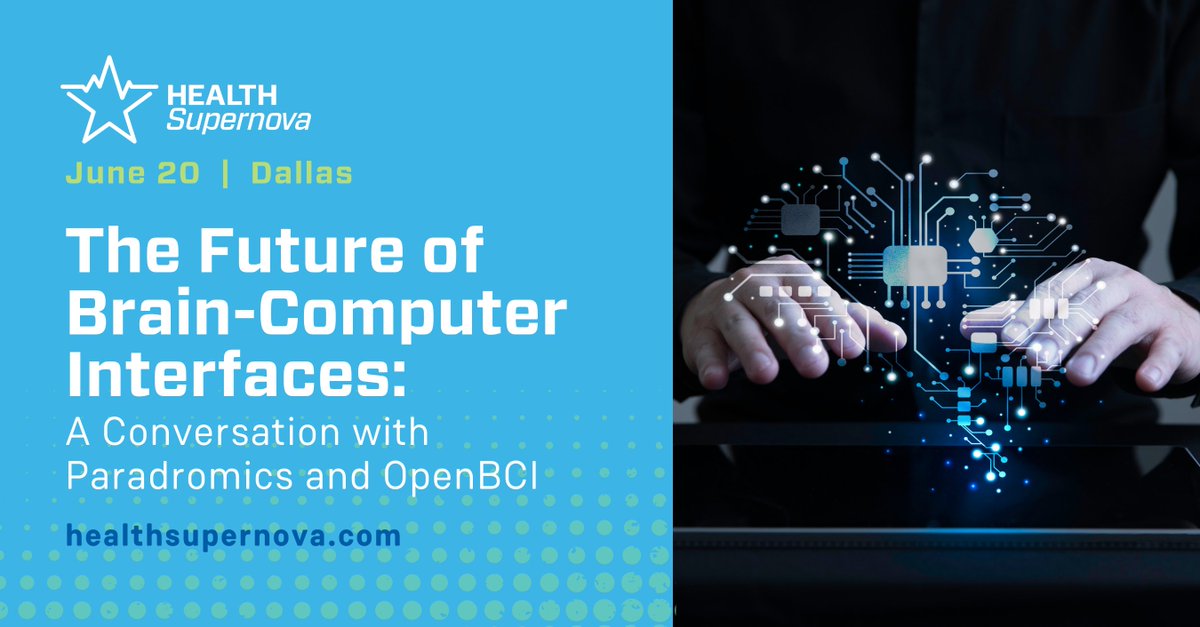 Tune in for an electrifying Fireside Chat with @Matt_R_Angle & Joseph Artuso as they dive into the fascinating world of Neurotech during #HealthSupernova, presented by @UT_Dallas! 🔥

RSVP 🔗 hubs.ly/Q01RYvcY0

🎤 @paradromics @OpenBCI