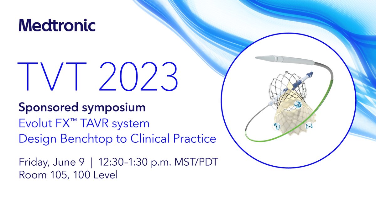 Join us tomorrow at #TVT2023. Our expert panel will discuss design, procedural outcomes, and performance focusing on the Evolut™ FX #TAVR system. bit.ly/3qyLGEI