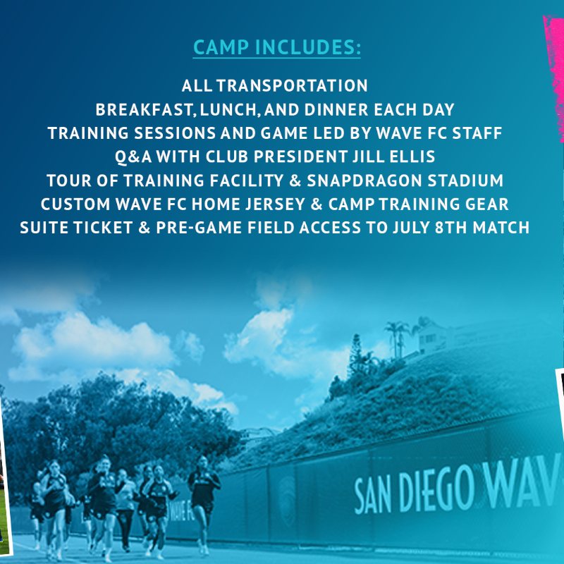 sandiegowavefc's tweet photo. experience life as a professional athlete at the Wave FC adult fantasy camp 🌊