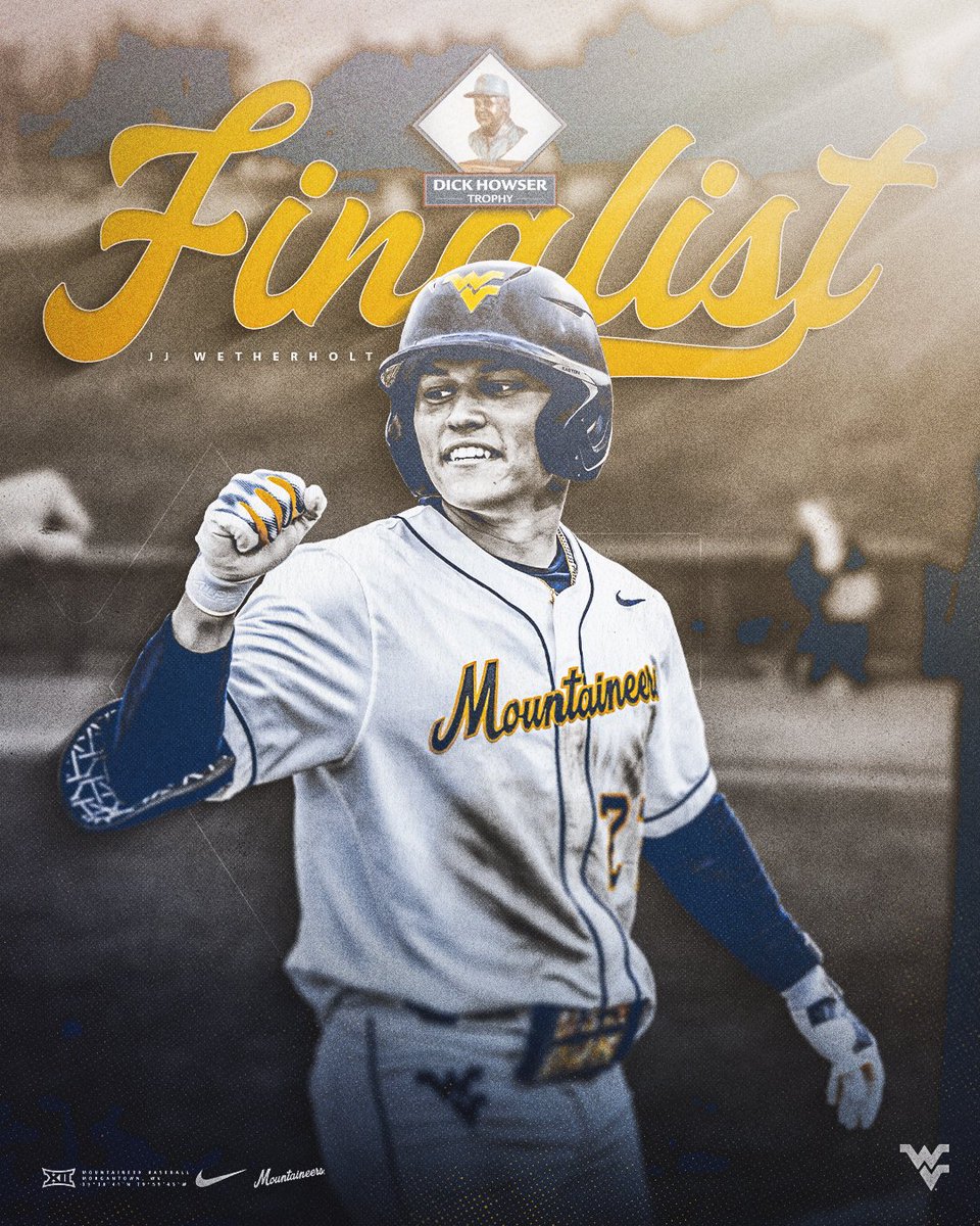𝐓𝐡𝐞 𝐇𝐞𝐢𝐬𝐦𝐚𝐧 𝐓𝐫𝐨𝐩𝐡𝐲 𝐨𝐟 𝐂𝐨𝐥𝐥𝐞𝐠𝐞 𝐁𝐚𝐬𝐞𝐛𝐚𝐥𝐥

<a href="/jj_wetherholt/">JJ Wetherholt</a> is one of 5️⃣ finalists for the Dick Howser Trophy!

📰wvusports.co/3NiJ5Ye

#HailWV