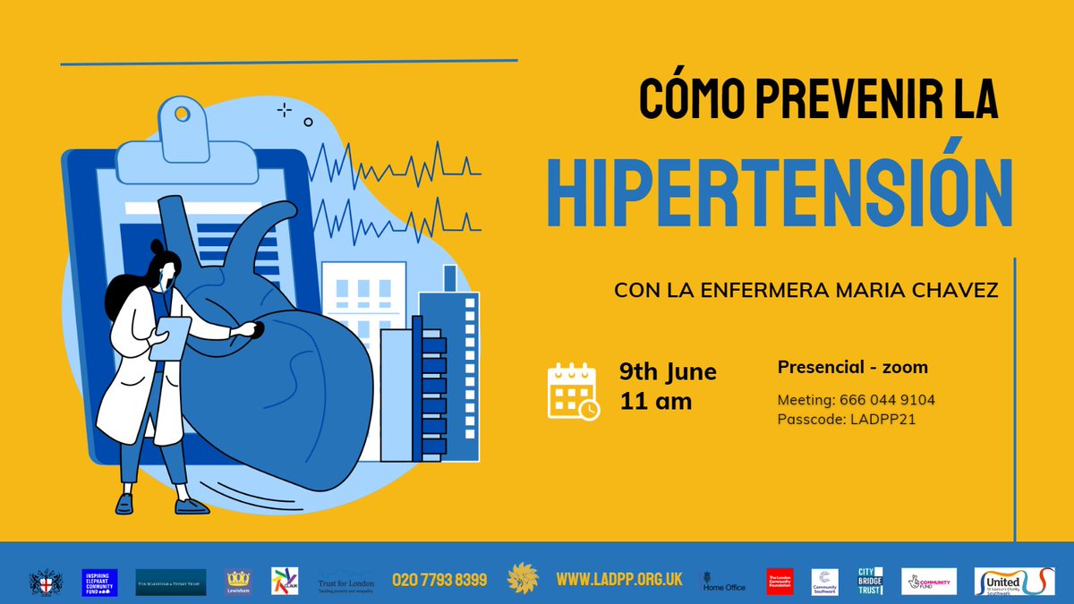 Let's Prevent Hypertension - Cómo prevenir la hipertensión 09.06 11am
us02web.zoom.us/j/6660449104?p…