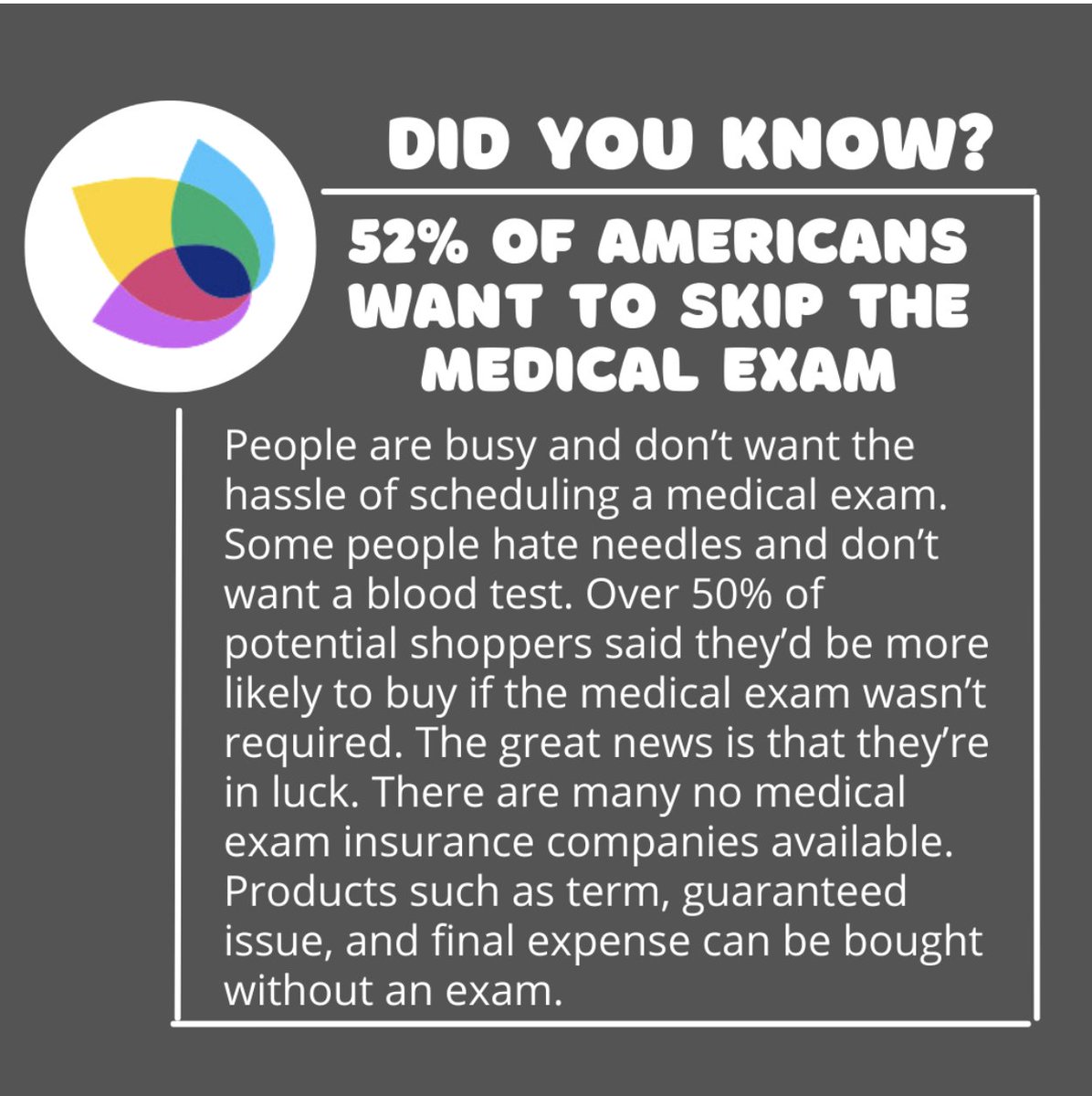 52% of Americans want to skip the medical exam.

#medical #fy #medicalstudies #medicalquestionsandanswers #didyouknow #questionsanswers #americans #healthcare #sprouttsmartlife #sproutt