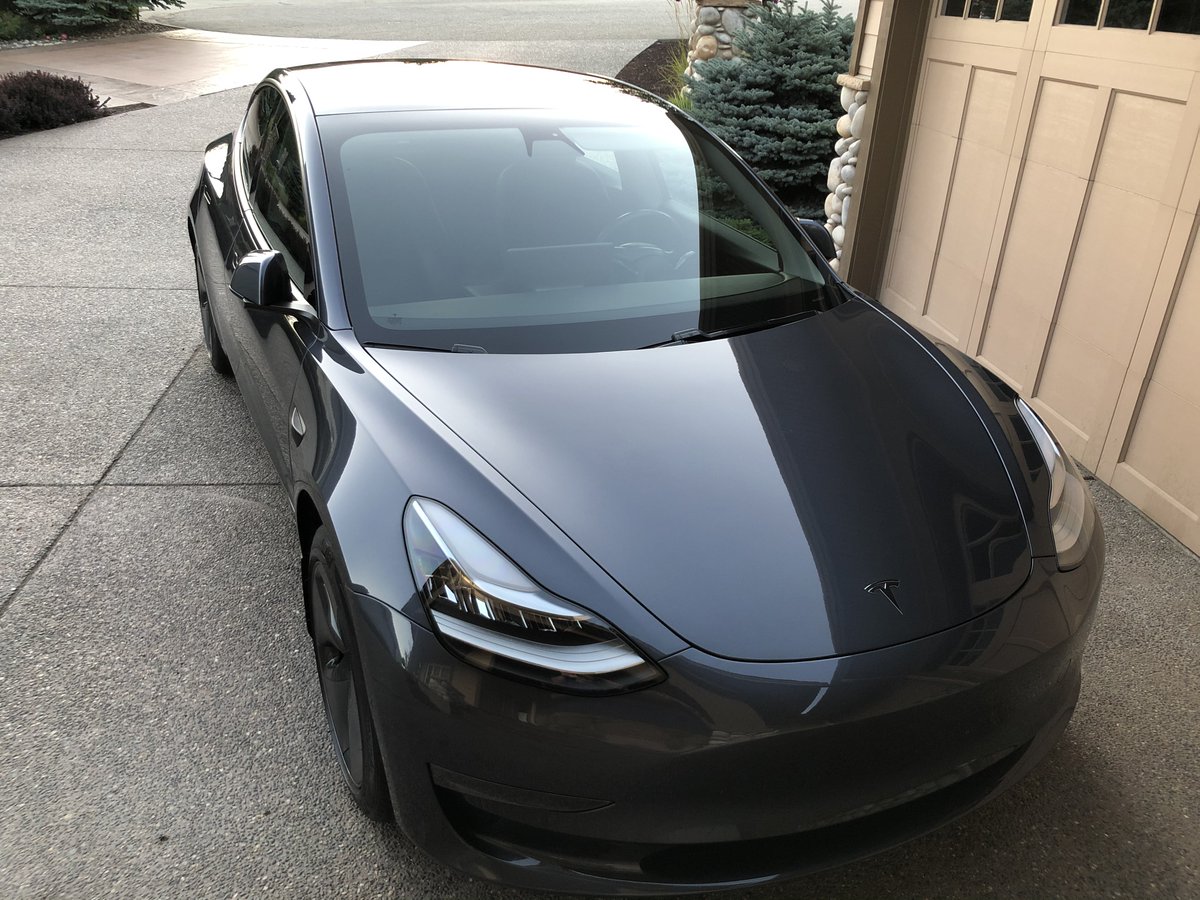 teslainvernon's tweet photo. It's been 5 years today since we got rid of our last gasoline burning vehicle by purchasing a Tesla Model 3. How time flies! Our model 3 still looks and drives like new after close to 130,000 km. https://t.co/Bm8GOgJKpX