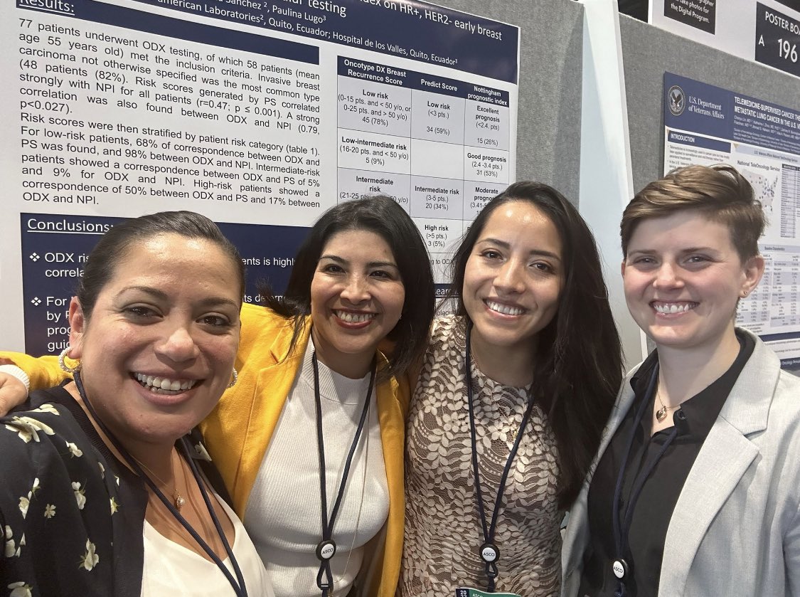 Thank you for your support @GlopesMd @ja_ocejo  @EvelinTrej99009 @srjones_md  in the presentation of @LetyCampoverde with our breast cancer research  at #ASCO23
#Latinosinoncology