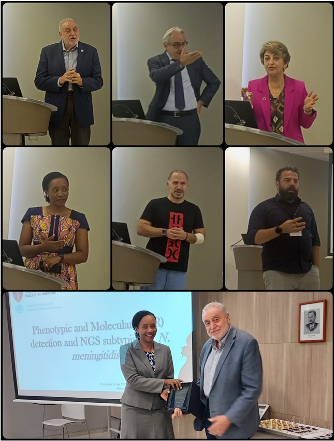 ProMED_mail's tweet image. Training was done by the @WHO Collaborating Center for Reference &amp;amp; Research on Bacterial Pathogens at the @AUB_Lebanon on Phenotypic &amp;amp; Molecular (PCR) Detection and NGS Subtyping of N. meningitidis to MENA Participants.

Featuring #ProMED Moderator, Dr Ghassan Matar. #ISID 🥼🔬