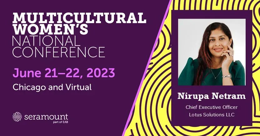 LotusSLLC's tweet photo. I'm excited to share that I'll be a speaker at @Seramount 's Multicultural Women's National Conference! Join me in Chicago or virtually on June 21-22, for an in-depth examination of the intersection of race, identity, and #leadership! #SeramountMCW https://t.co/9sA8wY5mf4