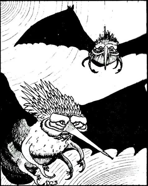 ShanePlays's tweet photo. Who doesn't love a blood-sucking stirge... on Thac0 Thursday!!
Credit: David C. Sutherland III from the AD&D Monster Manual (1979)
#thac0thursday #thacothursday #thac0 #thaco #dnd #rpg #ttrpg #adnd #fantasyart https://t.co/osbuRoxivK