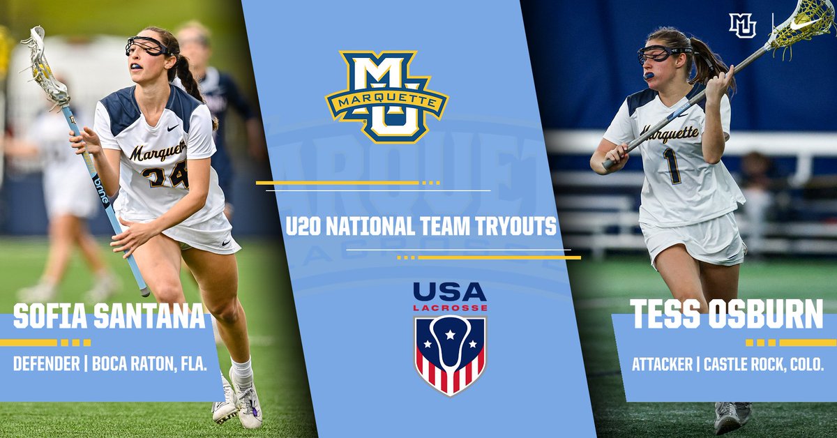 Congratulations to Sofia Santana and Tess Osburn on receiving invites to try out for the U.S. Women's U20 National Team!

Tryouts will be held July 7-9 in Sparks, Maryland

#WeAreMarquette
