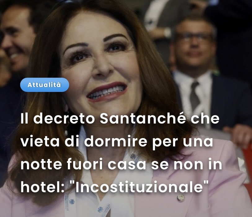 La Santanchè ha già detto che sarebbe bene andare in hotel perché nei b&b e nelle strutture ricettive simili ci sono tossicodipendenti e rifiuti al pari delle spiagge libere? 
Gente che ne sa