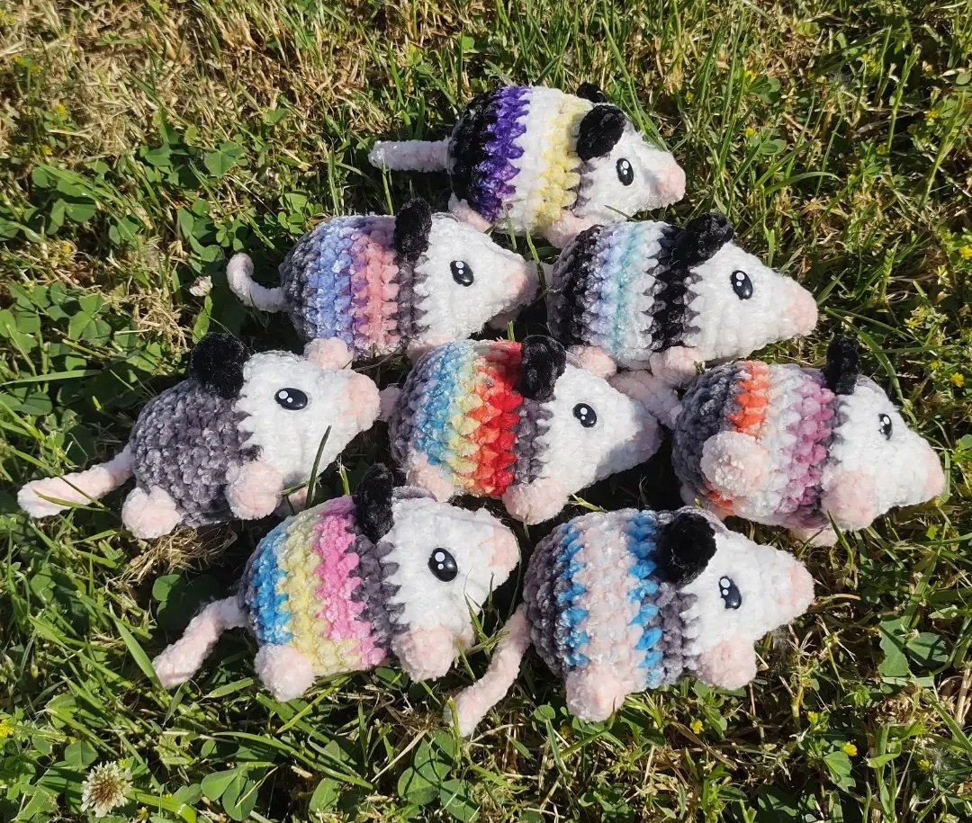 Keep the opossum plushie adoptions coming please! The more purchased the more we can donate to queer mutual aid this month 🏳️‍🌈
rottenboi.com