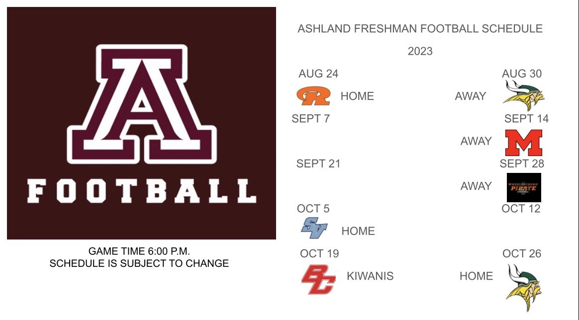 Updated JV and Freshman Football schedules. We added a home and away game with Rowan County to Freshman Schedule.
