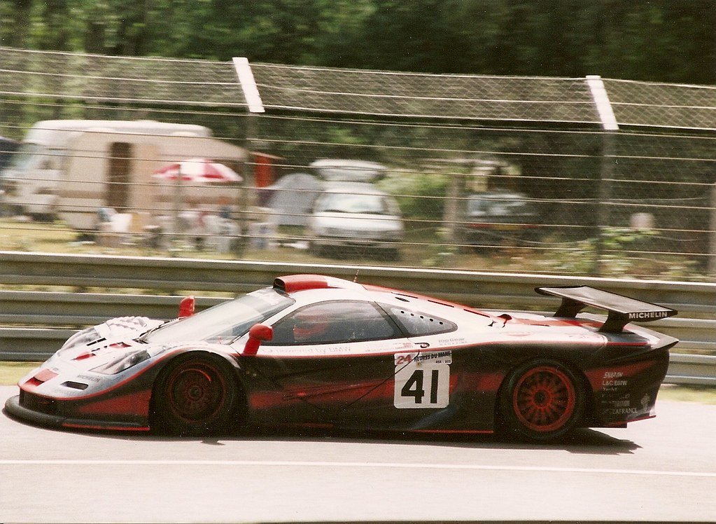 The objectively correct answer first. The 1997 Gulf Team Davidoff McLaren F1 GTR. 360 laps at Le Sarthe, narrowly beaten by Joest's Porsche WSC. They could have gone even farther without a mechanical hiccup! 4,897.8 km. (2/4) #GTCatalog