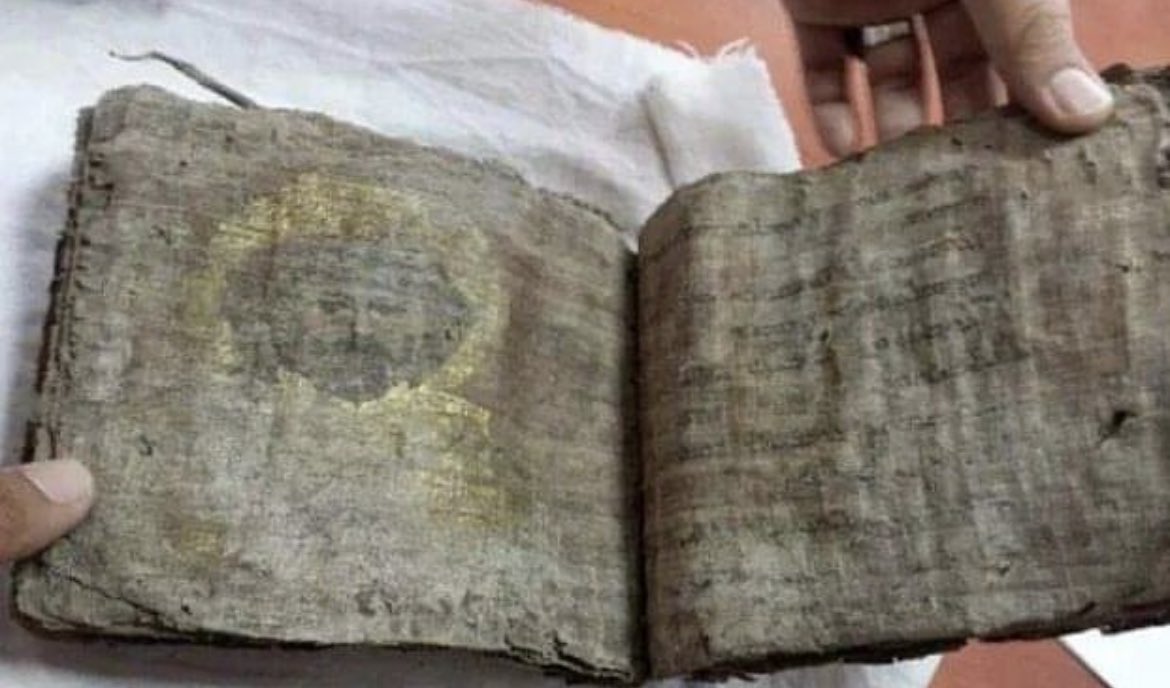 historyinmemes's tweet photo. Police in Turkey have successfully recovered an ancient Bible believed to be around a thousand years old. The sacred text, discovered in the city of Tokat, central Turkey, is written in the ancient Assyriac language. The invaluable manuscript was retrieved following an attempt by smugglers to sell it to undercover officers.

The origin of the Bible remains unknown, although it is written in the ancient Assyriac language. While its cover is reportedly damaged, its remaining 51 pages feature intricate images and religious motifs crafted in gold leaf. Among its contents are depictions of Jesus Christ and various other figures from biblical lore.

According to reports, a series of operations were launched in Tokat's city center and the neighboring Turhal district. As a result, ten individuals were apprehended, and additional valuable items such as jewelry and ancient coins were seized. The Bible itself was promptly delivered to a museum. Scholars and historians anticipate that this ancient tome will provide invaluable insights into the development of Christianity during past centuries.