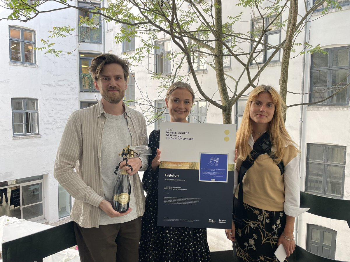 Kæmpe stort tillykke til årets vindere af Danske Mediers Design- og Innovationspriser 2023 🥳👏🍾🥂 @tv2danmark @foljetondk @politiken @videnskabdk #dkmedier