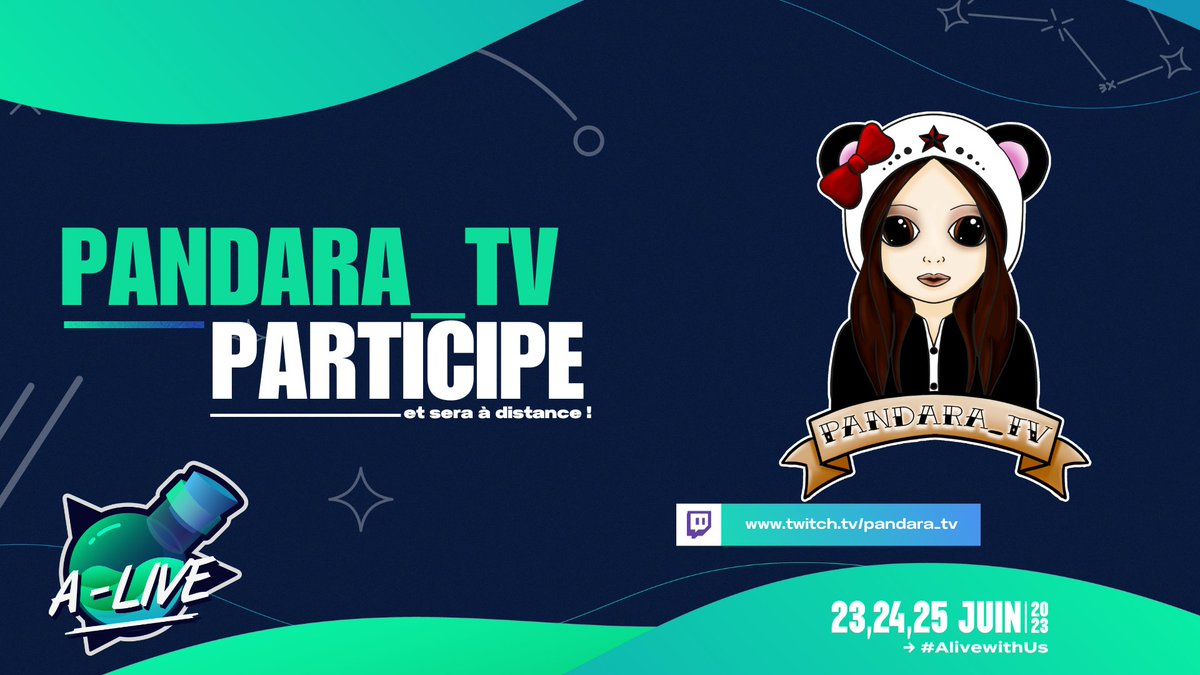 Pandara_Dark's tweet photo. 📢ANNONCE
Je participe pour la 1ère fois à @A_Live_Event, un marathon caritatif qui aura lieu du 23 au 25 juin au profit de @Inst_Analgesia , 1ère fondation de recherche contre la douleur en France.
➡️On compte sur votre soutien pendant ce week-end!
#AliveWithUs #Alive3 https://t.co/PYWhtafxjs