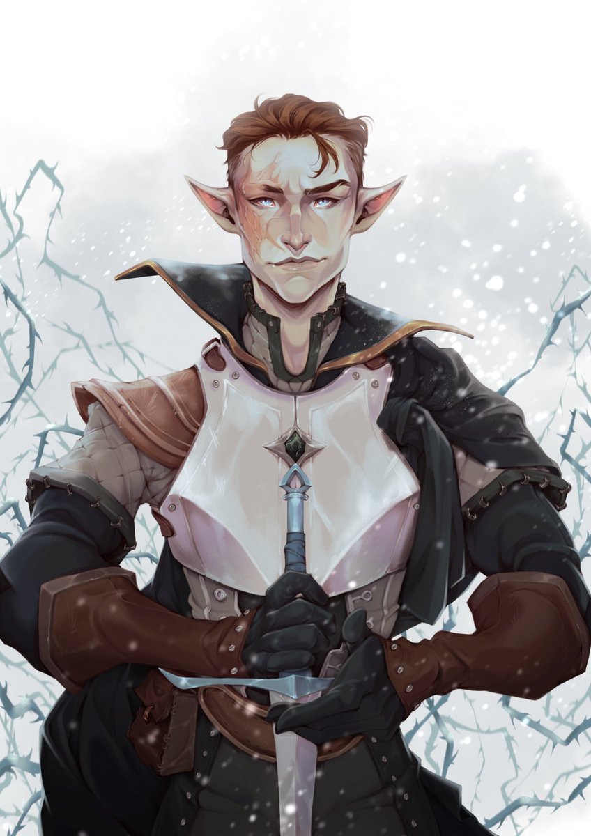 The Winter Knight ❄️ 

I am so madly proud of this piece please don’t let it flop lol! 

Anatole, the Winter Knight of the Unseelie Court, belongs to Bryan. Thank you Bryan you absolute legend! ❄️ 

#dndart #DnDcharacter #artistoftwitter
