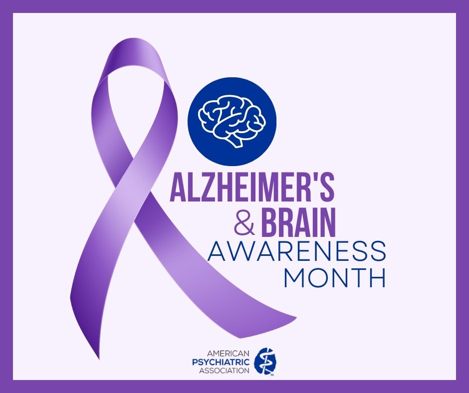 June is #Alzheimers and Brain Awareness Month. Show your support by learning more and helping spread the word about the importance of Alzheimer’s research and education. #EndAlz #BeBrainHealthy