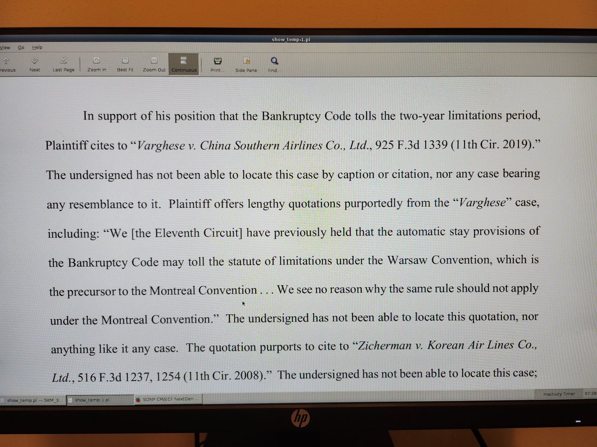 [Here is from Avianca's March 15, 2023 reply: 'The undersigned has not been able to locate this case'