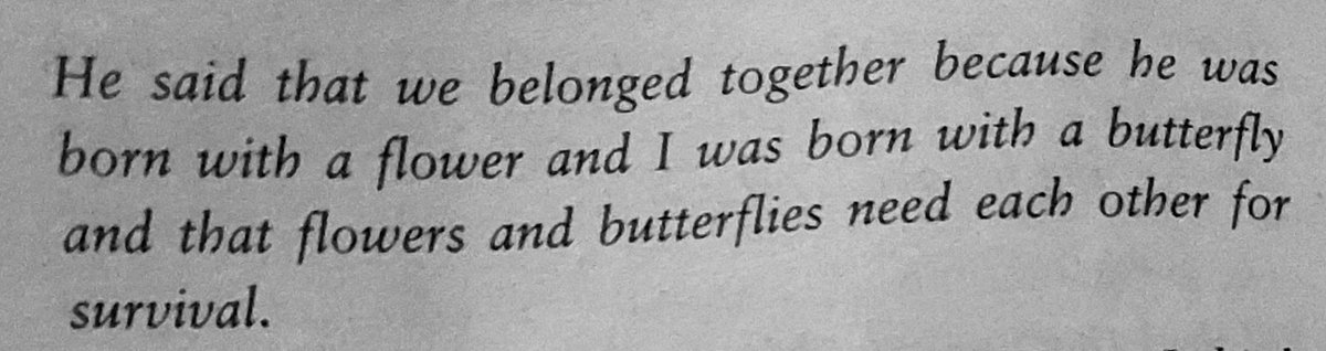 br_bangash's tweet image. Some lines from Ch:12 
He said that we belonged together because he was born with a flower and I was born with a butterfly and that flowers and butterflies need each other for survival.
#TheDeclaration 
#GemmaMalley 
#Peter #Anna