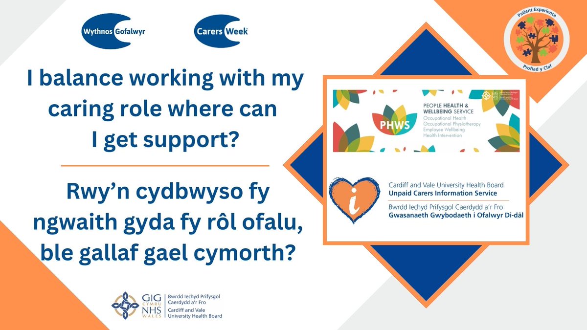 If you are juggling working in @CV_UHB and an unpaid caring role there is support for you. Please visit our website for more information cavuhb.nhs.wales/patient-advice… @Angela31833597 @EWS_CAVUHB @SuzRankin @Jas_Roberts10