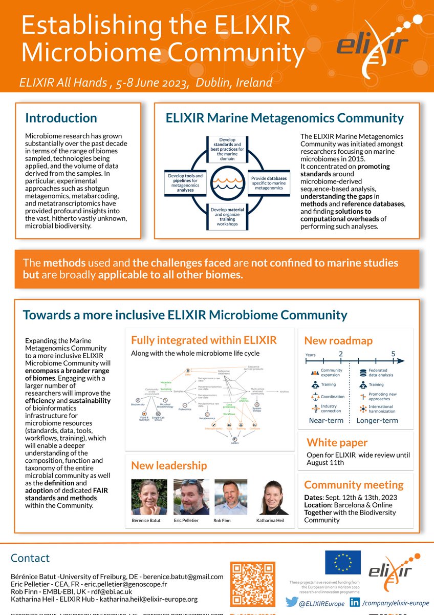 "Establishing the <a href="/ELIXIREurope/">ELIXIR Europe</a> Microbiome community", our poster with <a href="/Eric_Pelletier/">Eric Pelletier</a>, <a href="/robdfinn/">Rob Finn</a>, and the community got awarded at #ELIXIR23