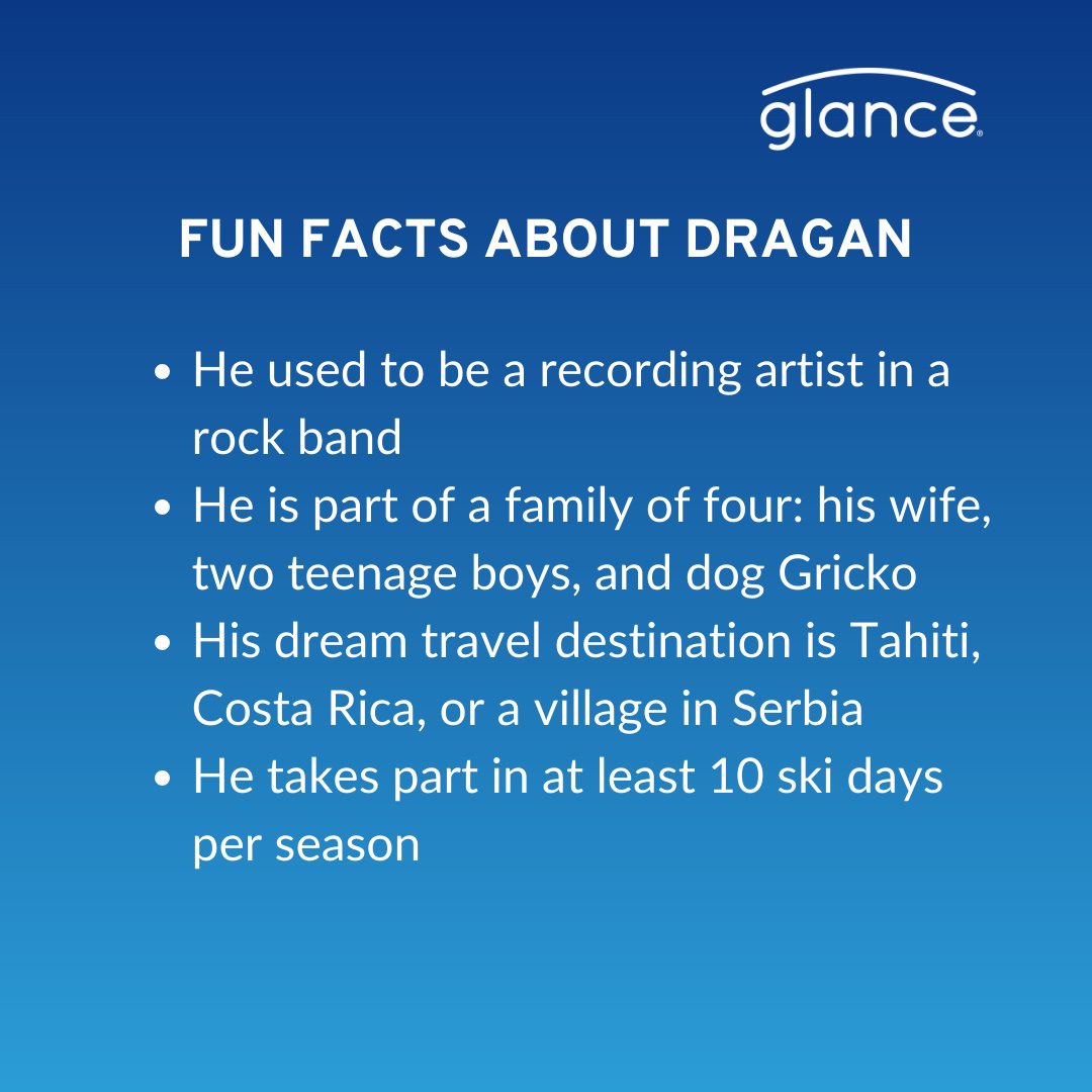glancenetworks's tweet image. Please join us in welcoming Dragan Zaric, Senior Account Executive. We&apos;re excited to have you on the Glance team, Dragan!

#GlanceNetworks #LifeAtGlance #BostonTech