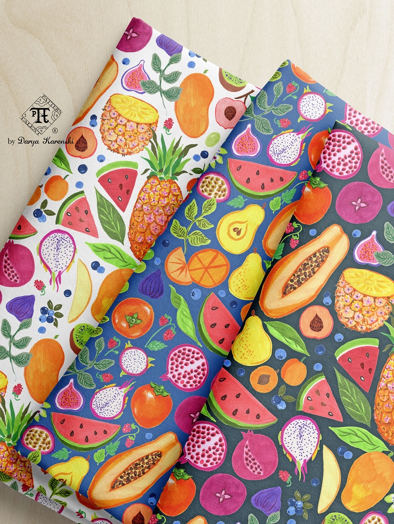 More colorways of Nature's Candy! spoonflower.com/collections/72…
#spoonflower #tropicalfruit #tropicalfruits #tropicalwallpaper #spoonflowerfabric #fruitfabric #pineapple #vacationvibes #tropical #spoonflowerdesignchallenge #textiledesign #surfacepattern #surfacedesign #daryakarenski