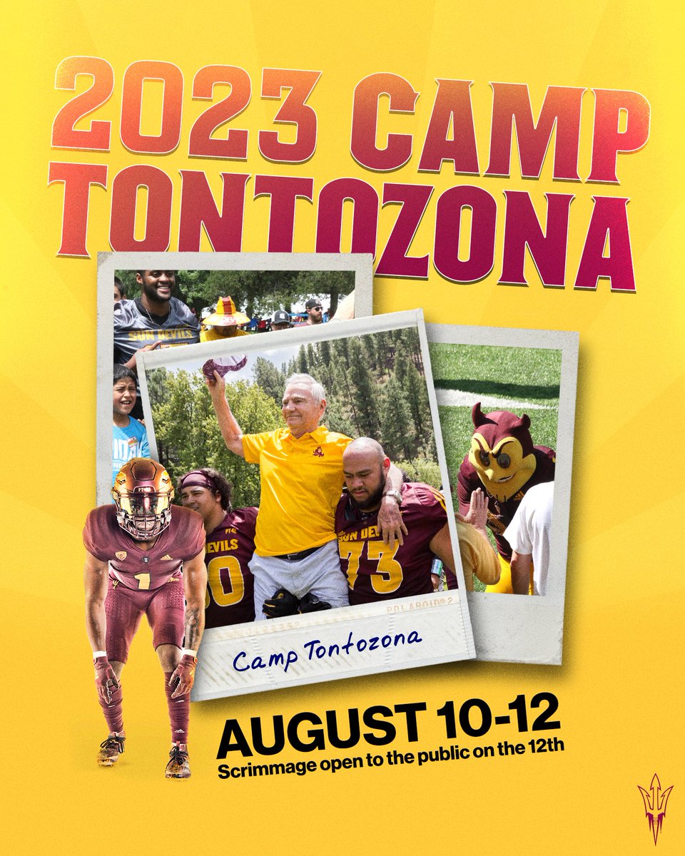 We're heading up to camp ⛺️🏈

Sun Devil Football is heading up to Camp Tontozona, August 10-12. More details below ⬇️

📰: bit.ly/3CdWvP8

#ForksUp /// #O2V