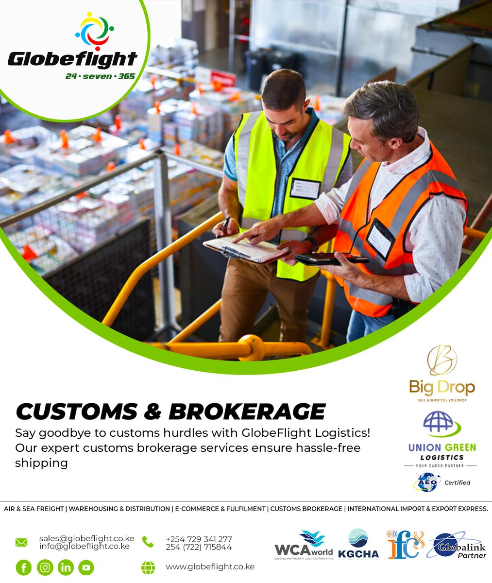 Simplify customs brokerage with GlobeFlight Logistics! Our experienced team ensures hassle-free clearance, saving you time and resources. Trust us for smooth import and export operations. 🌍📦✨ #GlobeFlightLogistics #CustomsBrokerage #EfficientClearance