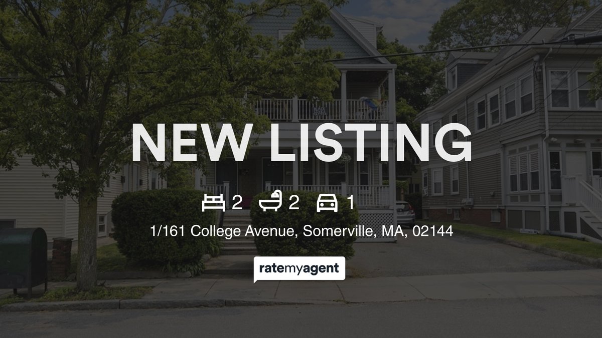 proActiveREteam's tweet photo. 🛌 2 🛀 2 🚘 1
📍 1/161 College Avenue, Somerville, MA, 02144

Our agent’s latest listing on RateMyAgent
 9080329
https://t.co/nR2NXzZyp5

...
#ratemyagent #realestate https://t.co/KwzUS5Ekiy