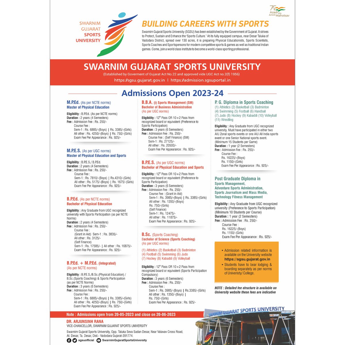 Swarnim Gujarat Sports University tweet media