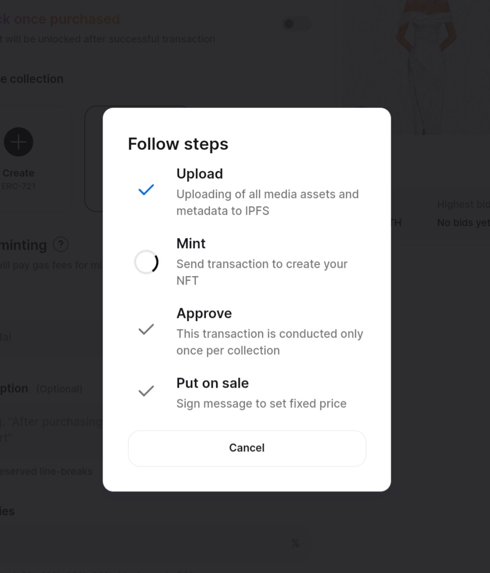 Melika__1's tweet image. It&apos;s been stuck on mint for 2 hours now!
It&apos;s so frustrating 😔
Anybody else has had this issue?
@rarible 

#rarible #nft #minterror #error