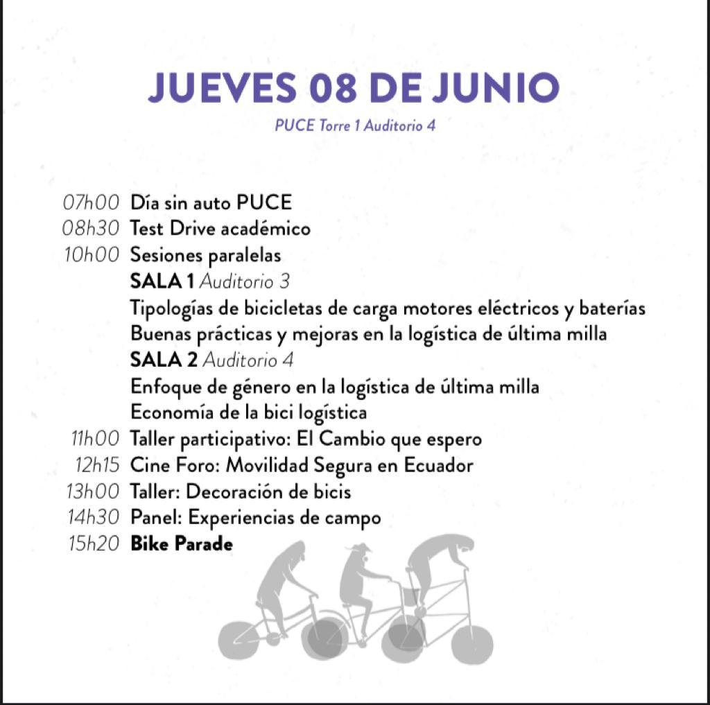 CiclismoQ's tweet photo. Gracias a @PUCE_Ecuador por el espacio y por empezar a plantear un cambio en el paradigma de movilidad en la ciudad desde la academia🤓🚲♥️
Nos vemos por la tarde en el #BikeParade. Estaremos con stickers para los ciclistas y bicicletas más originales🚴♀️🚴♂️
#CicloUIO
#QuitoEnBici https://t.co/XvsKdRcY5f