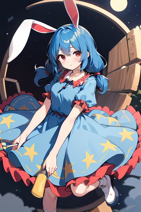 「blue hair star print」 illustration images(Latest)