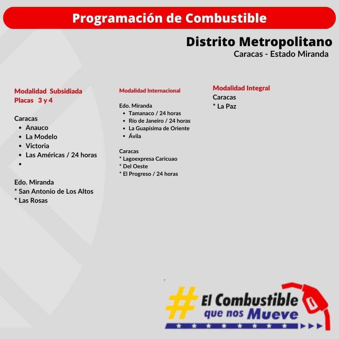 ⛽Programación de #Combustible en el #DistritoMetropolitano #08Junio
#Gasolina
#PDVSA
#EESS
#ElCombustibleQueNosMueve
@NicolasMaduro
@TellecheaRuiz
 @Jcdiaz_Pdv
 @PDVSA
 @Pdvsa_TV
@MinPetroleoVE
 @CRadialPDVSA