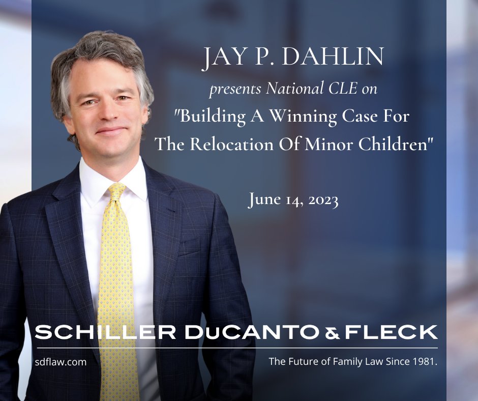Tune in next week June 14 at 11am EDT as Jay Dahlin presents a live national Continuing Legal Education (CLE) webinar on "Building a Winning Case for the Relocation of Minor Children," hosted by myLawCLE and the Federal Bar Association.

FREE ACCESS PASS:
sdflaw.com/news/detail/ja…