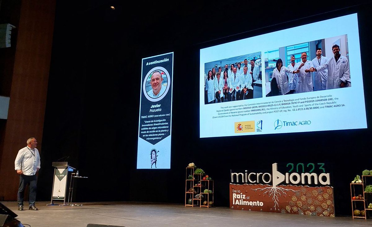 ¡Un placer haber participado en #Microbioma2023 hablando sobre los avances en torno a los bioestimulantes microbianos, de la mano del profesor de investigación Javier Pozueta, como consecuencia de las colaboraciones entre TIMAC AGRO y <a href="/IHSM_CSIC_UMA/">IHSM La Mayora</a>. ¡Gracias por escucharnos!
