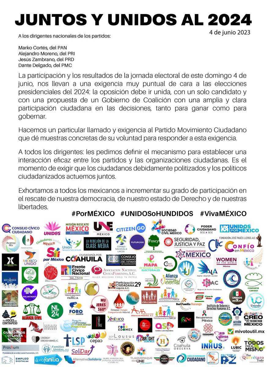 EdomexMision's tweet photo. @EdomexMision somos parte de la sociedad civil que exigimos ir #JuntosyUnidos al 2024.

Que dicen @MarkoCortes @alitomorenoc @Jesus_ZambranoG @DanteDelgado @anuarazar @EricSevillamx @edomexprd @JuanZepeda_ ??? https://t.co/hctbPkBVKy