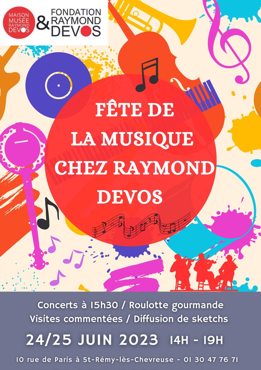 FondationRDevos's tweet photo. 🔴 FÊTE DE LA MUSIQUE 🎶
Notre nouvelle affiche pour notre week-end spécial fête de la musique 🌟🎶
Nous vous attendons les 24 et 25 juin prochains pour un beau moment de partage en musique 🤩
La programmation : https://t.co/YbvcqQZroY
#musique #ChezDevos #yvelines #musée https://t.co/Z1Kx5FvU62