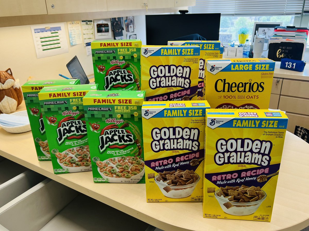 MeredithLahl's tweet photo. One of my favorite community “give backs” we do @ @ClevelandClinic Nursing Institute every year the 1st week of June- our cereal drive, because breakfast doesn’t take a summer break!  I brought this to our teams many years ago &amp; it is still going strong! 🥣 #cleclinicnurses 💙💚 https://t.co/H9IGgGdrBN