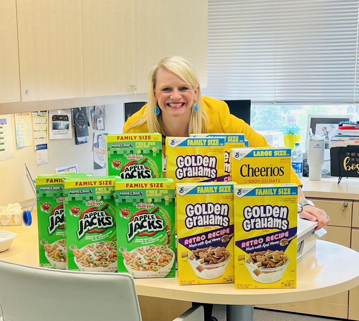 MeredithLahl's tweet photo. One of my favorite community “give backs” we do @ @ClevelandClinic Nursing Institute every year the 1st week of June- our cereal drive, because breakfast doesn’t take a summer break!  I brought this to our teams many years ago &amp; it is still going strong! 🥣 #cleclinicnurses 💙💚 https://t.co/H9IGgGdrBN
