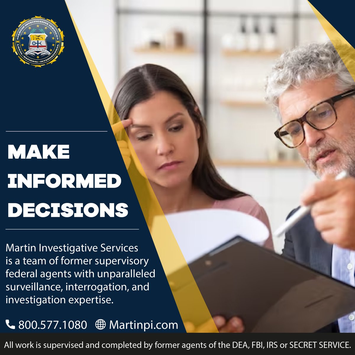 📌 Martin Investigative Services is a team of former supervisory federal agents with unparalleled surveillance, interrogation, and investigation expertise.

If you have questions or wish any matter clarified, please contact us.😊

#detectiveagency #privateinvestigator