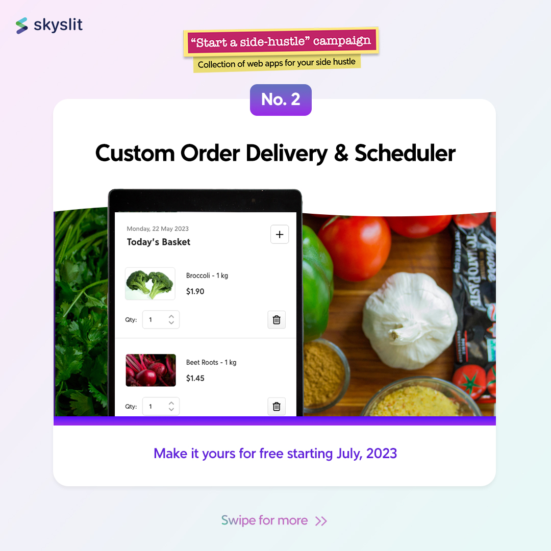 Skyslit's tweet photo. This one is for the custom product makers, bakers &amp; 'kirana' traders. Provide your customers with an enhanced web app experience.

Learn more: https://t.co/WVUYwhmf3S

#startasidehustle #webappdevelopment #skyslit #skyisthelimit https://t.co/0OeuVjC7Ug