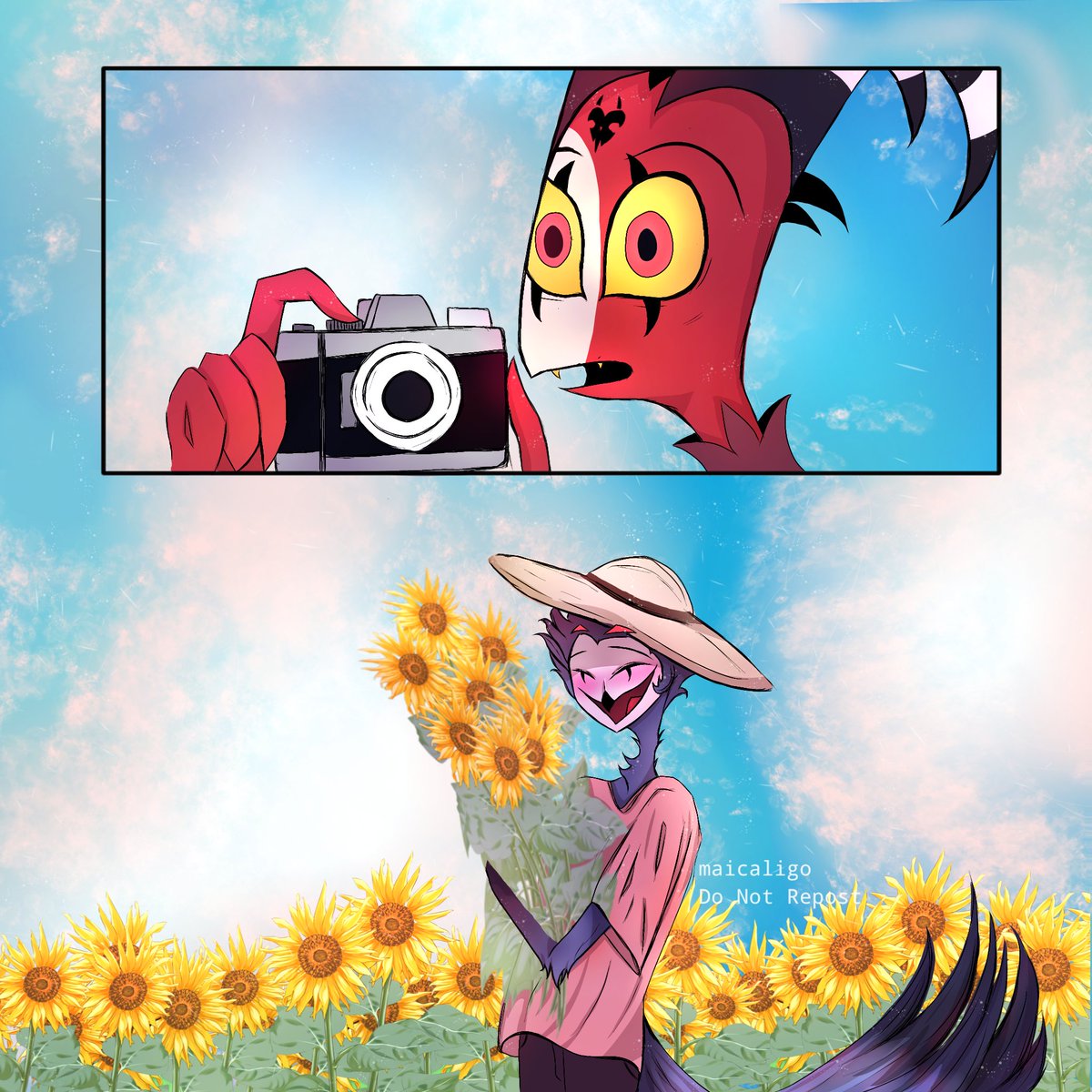 Dating at Sunflower field Pt2🌻 
#HelluvaBoss #HelluvaBossBlitzo #HelluvaBossStolus #Stolitz #HelluvaBossFanart #fanart #Sunflower