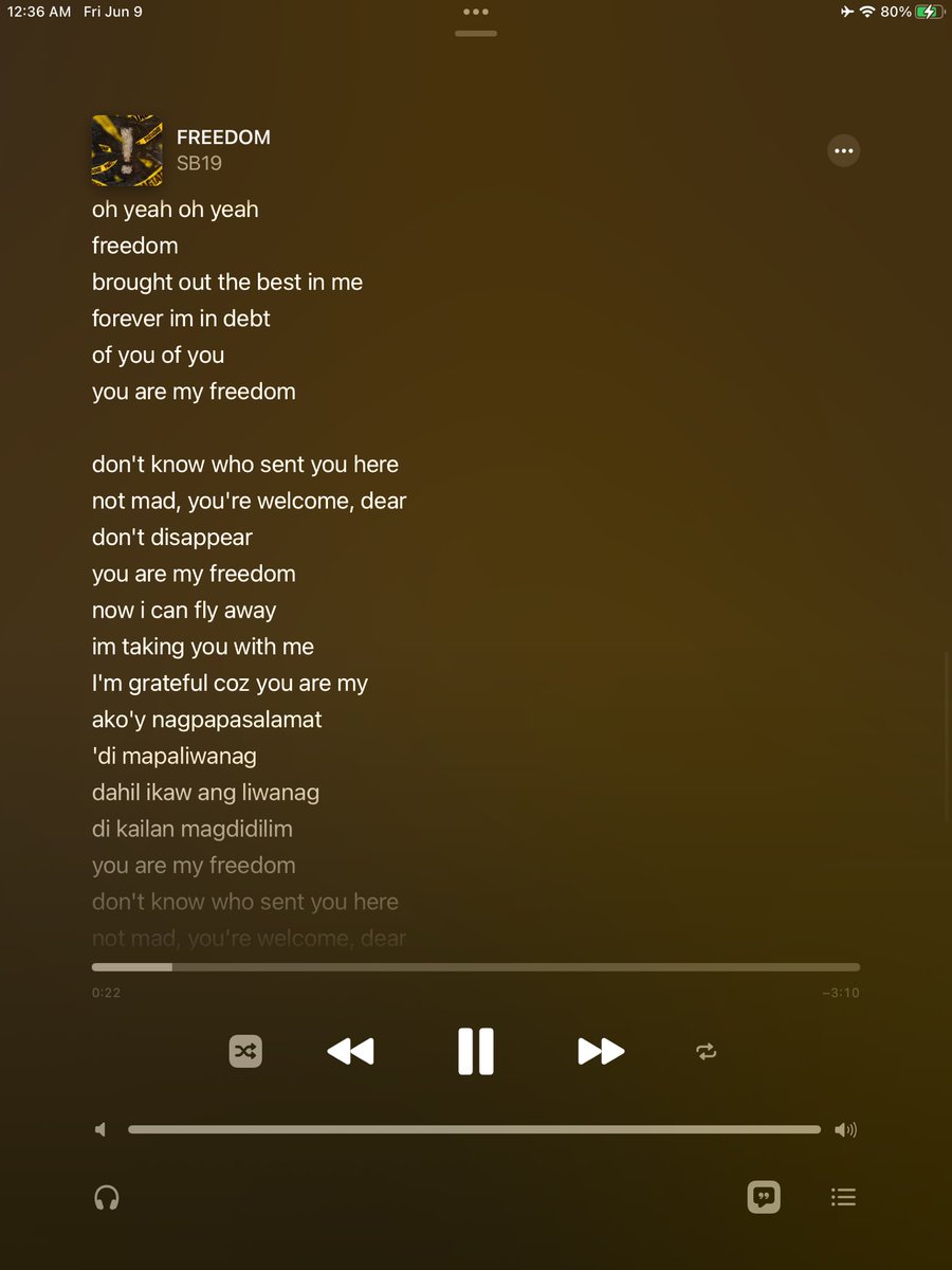 dodongwook's tweet photo. FREEDOM FULL LYRICS

“lilipad ng malaya kase nga you are my freedom”

D-DAY PAGTATAG EP RELEASE
@SB19Official #SB19
#PAGTATAG_EP_OUTNOW https://t.co/eodUfphkVi